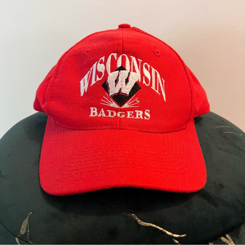 Vintage University of Wisconsin Badgers Red Snapback Hat